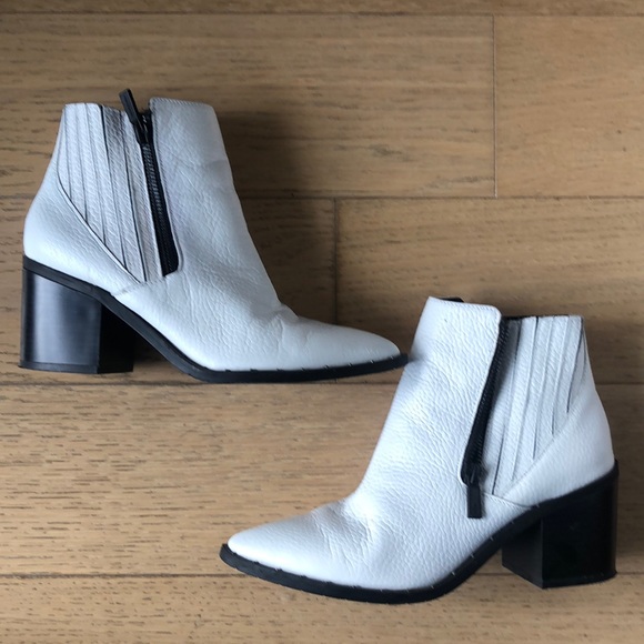 Reaction Kenneth Cole Shoes - REACTION by KENNETH COLE White Leather Ankle Boot